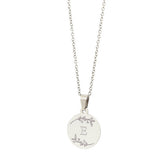 Gegraveerde ketting zilver - floral initial